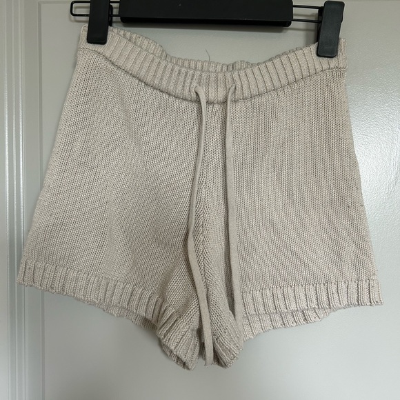 Billabong Pants - Billabong Cream High Waist Cozy Knit Shorts